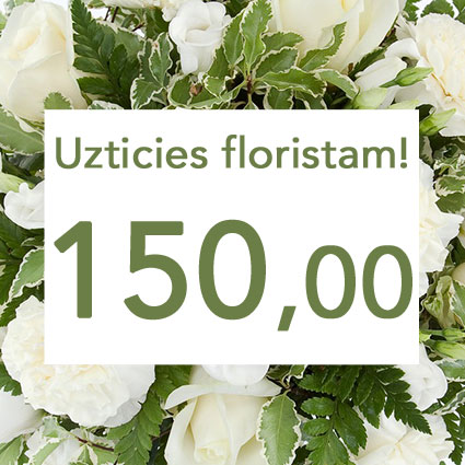Ziedu piegāde Latvijā. Uzticies floristam! Izveidosim skaistu pušķi baltos toņos izvēlētās summas ietvaros. Pārsteigums un