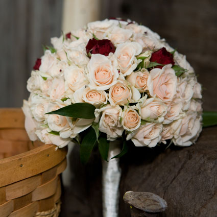 Flowers. Sophisticated bridal bouquet made of delicate spray roses.

A wedding is a special event and each bridal bouquet