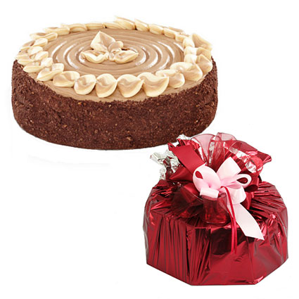 Flower delivery Riga. Cake Roko  750 g in gift wrap (Staburadze).
Dark and light sponge cake with chocolate and