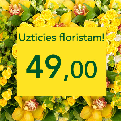 Flower delivery Riga. Trust the florist! We will create a gorgeous bouquet in yellow tones according to your selected price.