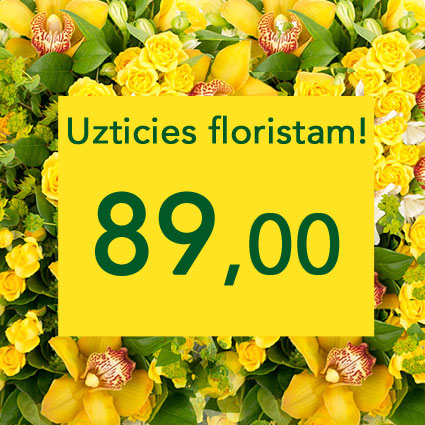Flower delivery Latvia. Trust the florist! We will create a gorgeous bouquet in yellow tones according to your selected