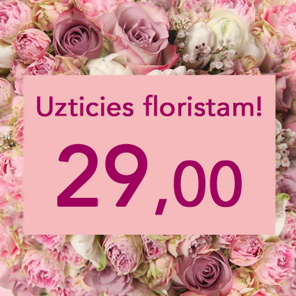 Ziedi Latvijā. Uzticies floristam! Izveidosim skaistu pušķi rozā toņos izvēlētās summas ietvaros. Pārsteigums un prieks