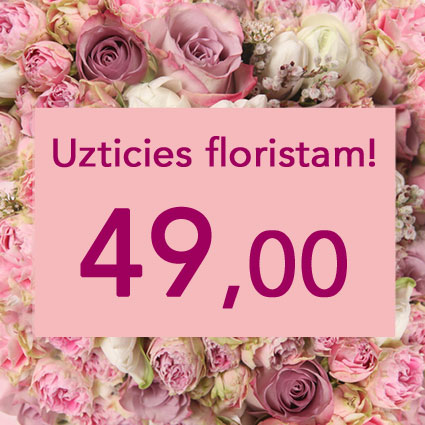 Ziedu piegāde Latvijā. Uzticies floristam! Izveidosim skaistu pušķi rozā toņos izvēlētās summas ietvaros. Pārsteigums un
