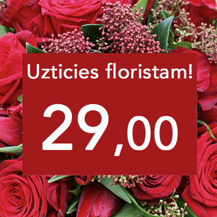 Flower delivery Latvia. Trust the florist! We will create a gorgeous bouquet in red tones according to your selected price.