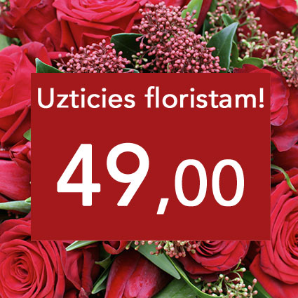 Flowers. Trust the florist! We will create a gorgeous bouquet in red tones according to your selected price. Surprise and