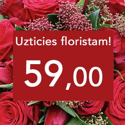 Flowers in Riga. Trust the florist! We will create a gorgeous bouquet in red tones according to your selected price.